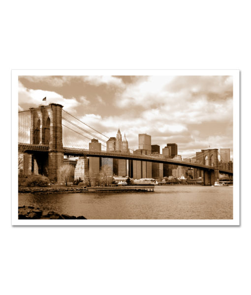 Brooklyn Bridge Panorama Sepia MP1007 New York City Art Print from NY Poster