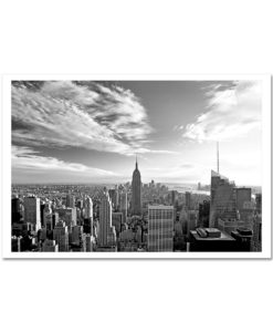Empire State Building Sunset Downtown Panorama BW MP1026 New York City Art Print from NY Poster
