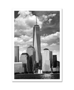 Freedom Tower Sunset Vertical Black and White MP1039 New York City Art Print from NY Poster