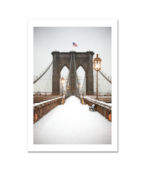 Brooklyn Bridge Snow MP2129 New York City Art Print from NY Poster