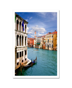 Flags on Building by Canal Venice Italy MP2751 Art Print from NY Poster