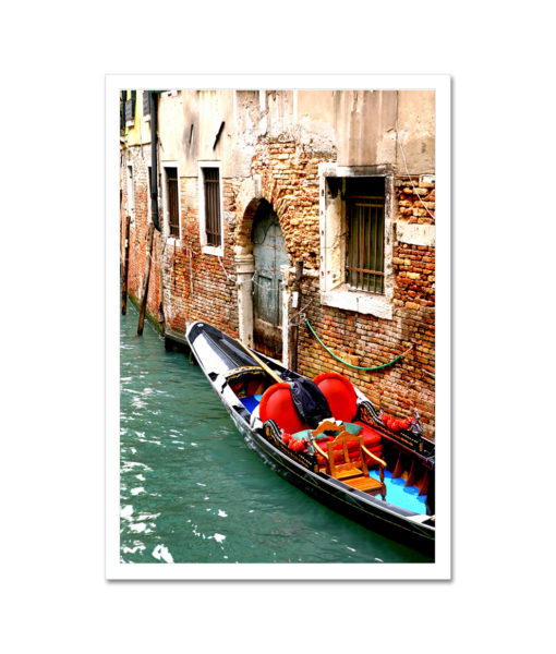 Gondola at Brick Wall Venice Italy MP2739 Art Print from NY Poster